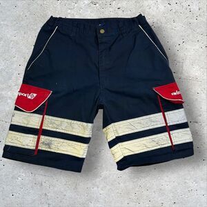 Swissport Uniform Cargo Shorts Men's Size 34 Reflective Utility Workwear Navy